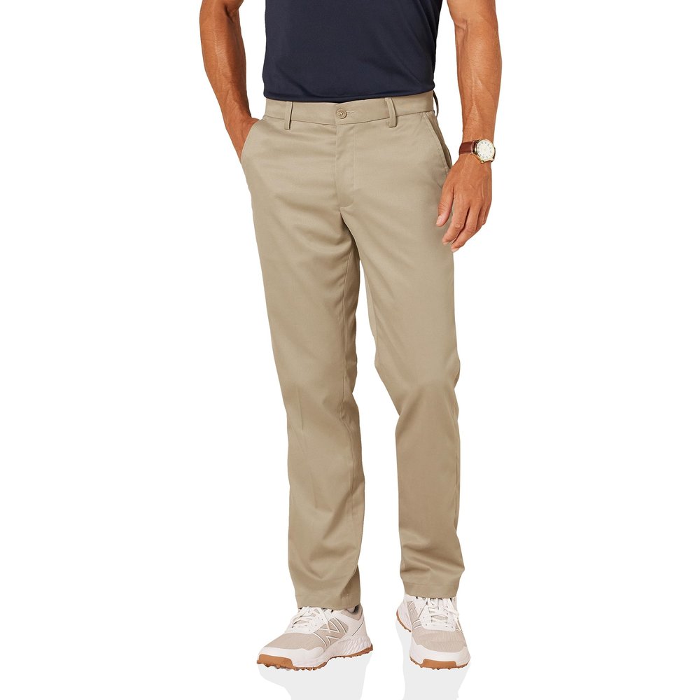 Amazon Essentials Men's Straight-Fit Stretch Golf Pant, Khaki Brown, 34W x 31L
