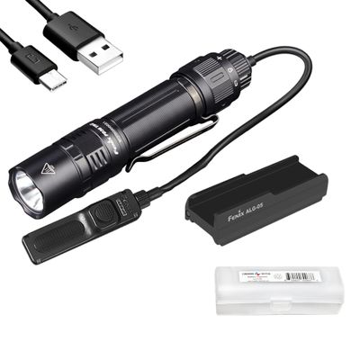 Fenix PD36 TAC 3000 Lumen Tactical Flashlight Bundle with Pressure Switch, Mount and LumenTac Organizer