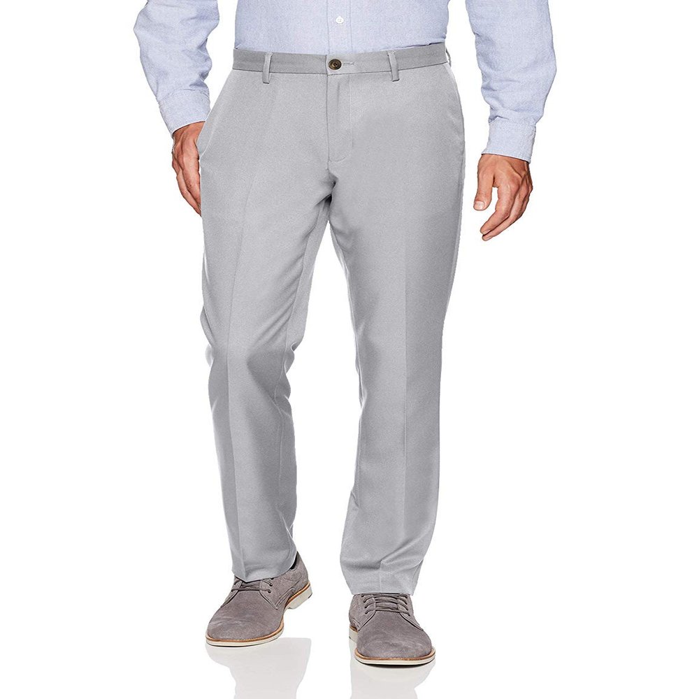 Amazon Essentials Men's Slim-Fit Flat-Front Dress Pant, Light Grey, 36W x 28L