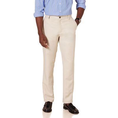 Amazon Essentials Men's Slim-Fit Flat-Front Dress Pant, Stone, 42W x 28L