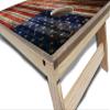 Tournament Grade Tailgating Pros American Flag Wooden Plank Design Cornhole Board Set w/Bean Bags and Carrying Case - 4'x2' Corn Hole Toss Game w/Ring Light view 3