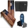 Tournament Grade Tailgating Pros American Flag Wooden Plank Design Cornhole Board Set w/Bean Bags and Carrying Case - 4'x2' Corn Hole Toss Game view 1