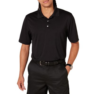 Amazon Essentials Men's Golf Polo Shirt, Moisture-Wicking Quick Dry, Short Sleeve, Black, X-Small