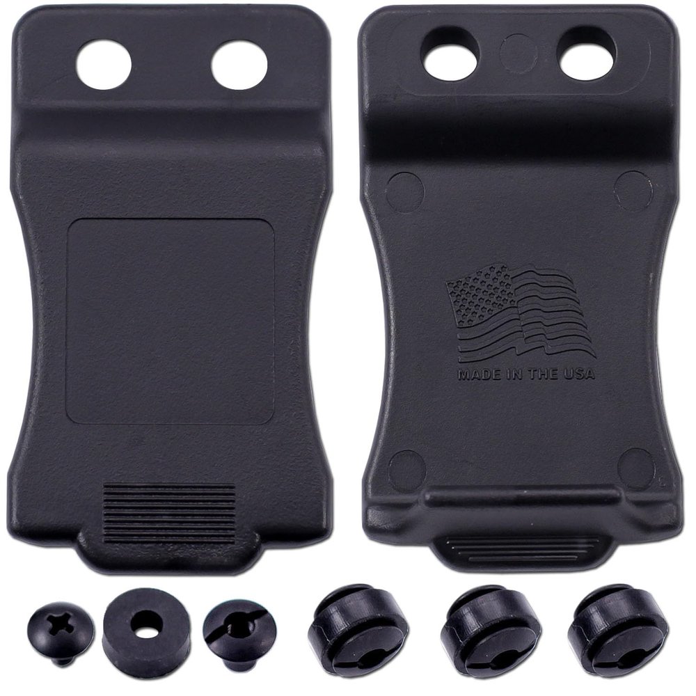 [10PCS] XCLIP IWB Belt Clip Attachment for KYDEX Gun Holsters & Knife Sheaths  (Fits 1.75 Inch Belts) - (Fixed Mount) - Made in U.S.A. - Mounting Hardware Included