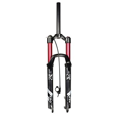 Front Fork 9mm Quick Release Mountain Bicycle 26/27.5/29 Inch, Shock Absorber Straight Tube 1-1/8" Air Suspension Forks MTB Bike Outdoor Travel 120MM ( Color : Straight Remote Lockout , Size : 27.5 )