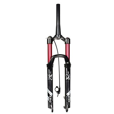 Front Fork 9mm Quick Release Mountain Bicycle 26/27.5/29 Inch, Shock Absorber Straight Tube 1-1/8" Air Suspension Forks MTB Bike Outdoor Travel 120MM ( Color : Tapered Remote Lockout , Size : 27.5 )