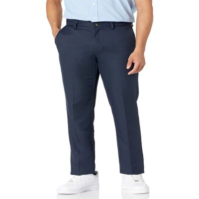 Amazon Essentials Men's Slim-Fit Flat-Front Dress Pant, Navy, 42W x 29L