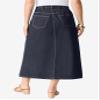 Roaman's Women's Plus Size Petite Plus Size Easy-Wear A-Line Skirt - 20 W, Indigo Wash view 2