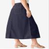 Roaman's Women's Plus Size Petite Plus Size Easy-Wear A-Line Skirt - 20 W, Indigo Wash view 3