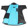 4MonsterSwim Parka with Hood,Quick-Dry Wetsuit Changing Robe Waterproof,Warm Coat Surf Poncho for Water Sport, Beach&Pool (Short Sleeve Black, X-Large) view 3