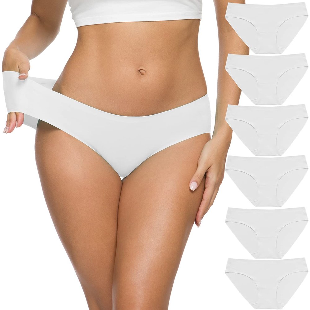 Altheanray Womens Seamless Underwear No Show Panties Soft Stretch Bikini Underwears 6 Pack(AWB3081L-color15)