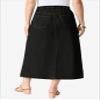 Roaman's Women's Plus Size Petite Plus Size Easy-Wear A-Line Skirt - 24 W, Black Denim view 2