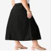 Roaman's Women's Plus Size Petite Plus Size Easy-Wear A-Line Skirt - 24 W, Black Denim view 3