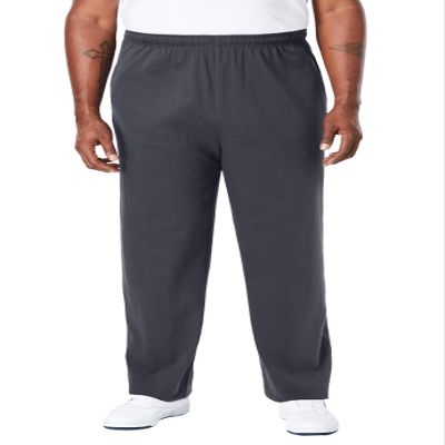 KingSize Men's Big & Tall Lightweight Jersey Open-Bottom Sweatpants - 2XL, Carbon