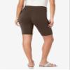 Roaman's Women's Plus Size Everyday Essential Stretch Bike Shorts - 1X, Chocolate view 2