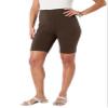 Roaman's Women's Plus Size Everyday Essential Stretch Bike Shorts - L, Chocolate view 1