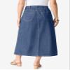 Roaman's Women's Plus Size Petite Plus Size Easy-Wear A-Line Skirt - 32 W, Medium Wash view 2