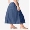 Roaman's Women's Plus Size Petite Plus Size Easy-Wear A-Line Skirt - 32 W, Medium Wash view 3