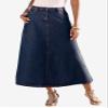 Roaman's Women's Plus Size Petite Plus Size Easy-Wear A-Line Skirt - 32 W, Medium Wash view 4