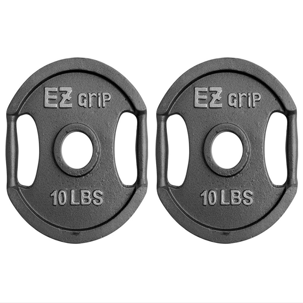 Ader 2" Olympic Grip Weight Plate Pair- 10LB, Gray