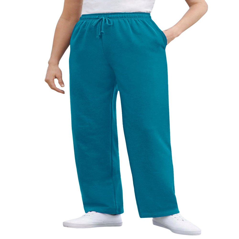 Woman Within Plus Size Tall Better-Fleece Pull-On Drawstring Sweatpants - S, Deep Teal