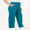Woman Within Plus Size Tall Better-Fleece Pull-On Drawstring Sweatpants - S, Deep Teal view 3