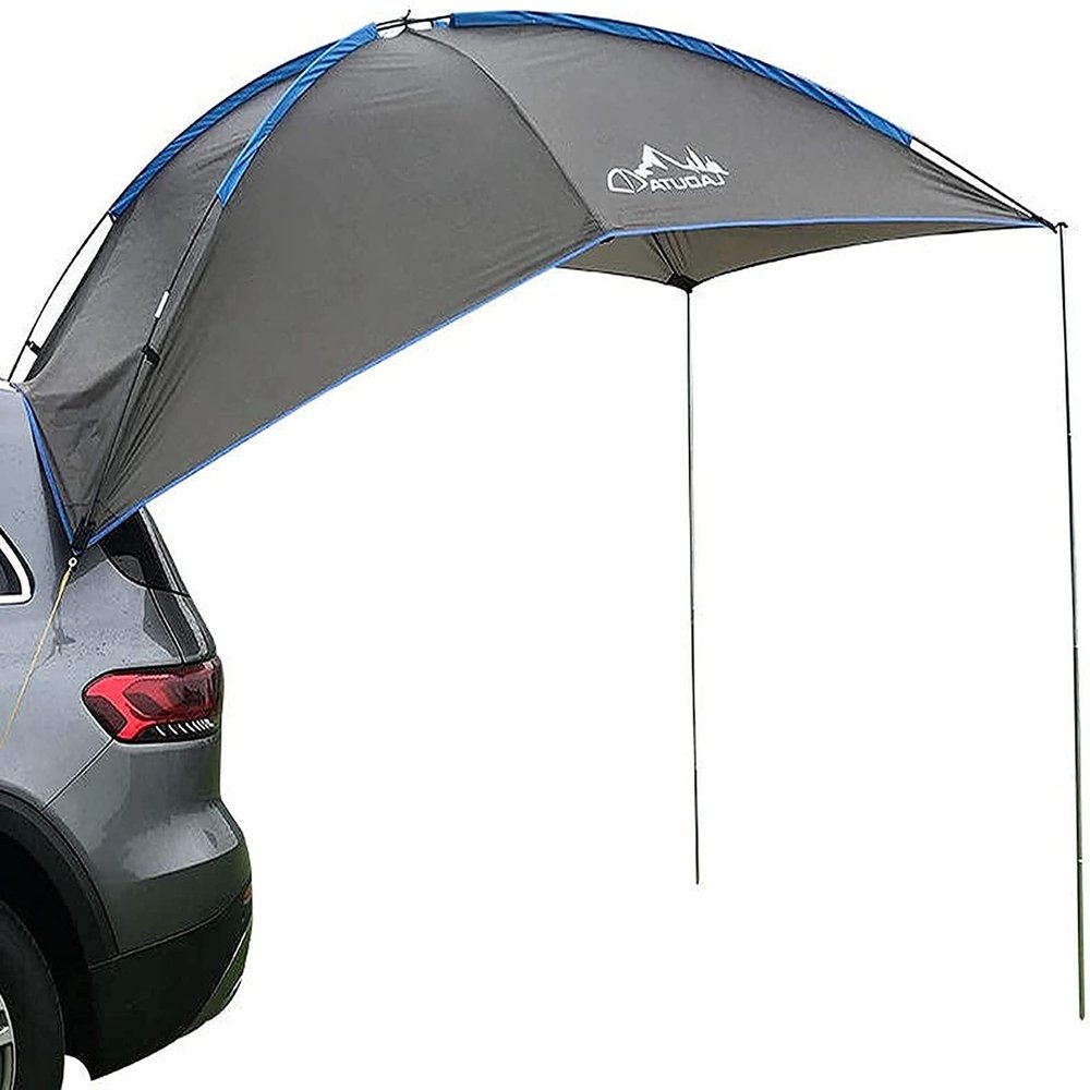 SHINsuke Car Tailgate Tent Awning Pickup Truck Camping Sun Shelter Waterproof Rainfly SUV Minivan Canopy Hatchback Camper Trailer Rooftop (Gray)