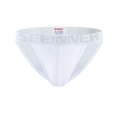 Familyhouse Men's Tanga Briefs Bikini Cotton Briefs Underwear Sexy Underpants Low Rise Thongs (White,L)