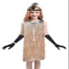1920s Kids Sequined Fringed Chicken Feather Dress Latin Dance Performance Costume Accessories Set (Large, Style 5 Pink) view 1