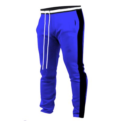 SCREENSHOT Men's Athletic Fitness Slim Fit Workout Track Pants BASIC S41700-Royal/Black-Small
