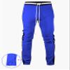 SCREENSHOT Men's Athletic Fitness Slim Fit Workout Track Pants BASIC S41700-Royal/Black-Small view 4