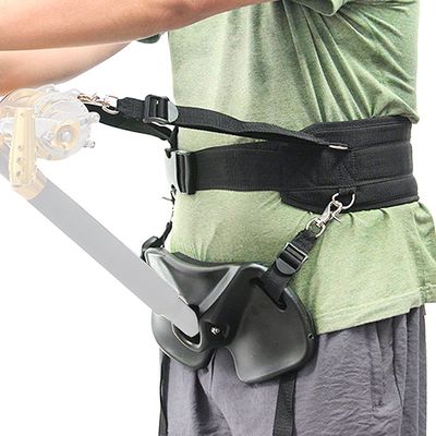Chestnut-YX Fishing Fighting Belt Tackle Boat Fishing Rod Holder Fishing Belly Top (Black)