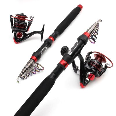 1.8M-3.0M Carbon Telescopic Fishing Rod Portable Rotating Fishing Rod and Reel Fishing Line Combination Rod Trout Rod Travel Sea Rod ZYHYD (Length : 1.8Mrod and 2000Reel)