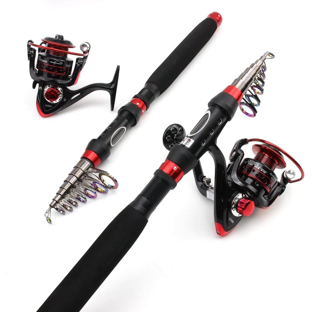1.8M-3.0M Carbon Telescopic Fishing Rod Portable Rotating Fishing Rod and Reel Fishing Line Combination Rod Trout Rod Travel Sea Rod ZYHYD (Length : 1.8Mrod and 2000Reel)