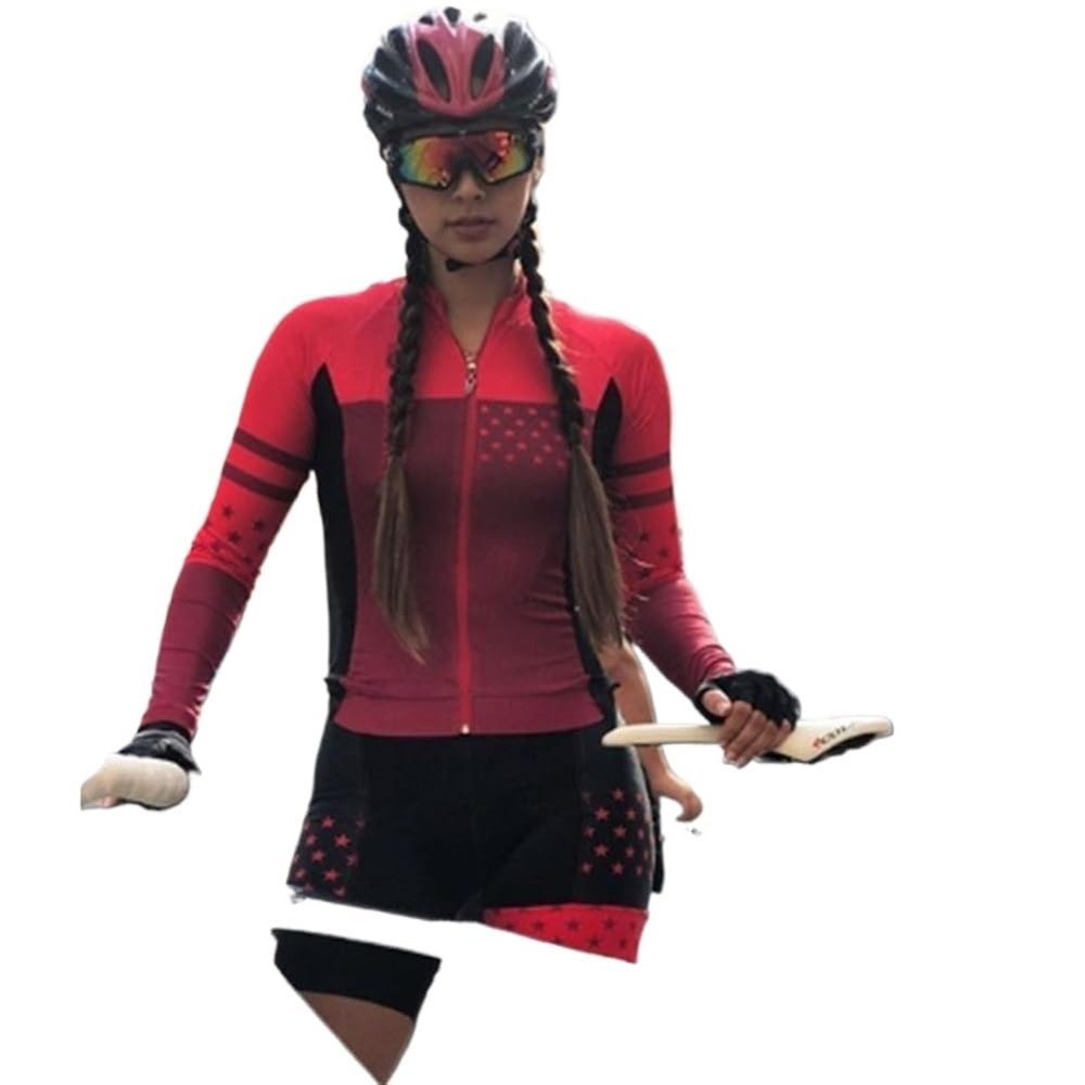 CYTSH Women's Long Sleeve Cycling Suit Tights Jumpsuit Sweatshirt Swimsuit Triathlon (Color : 70 2, Size : Medium 20mm)