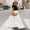 ebossy Women's High Waist Flowy Pleated Chiffon Maxi Skirt (Medium, Off-White) view 2