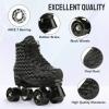 jessie Womens Roller Skates Water Ripple High-top Four-Wheel Roller Skates Shiny Roller Skates for Adult Youth Boys Girls Outdoor with Shoes Bag (Black Ripple,US:8.5) view 3