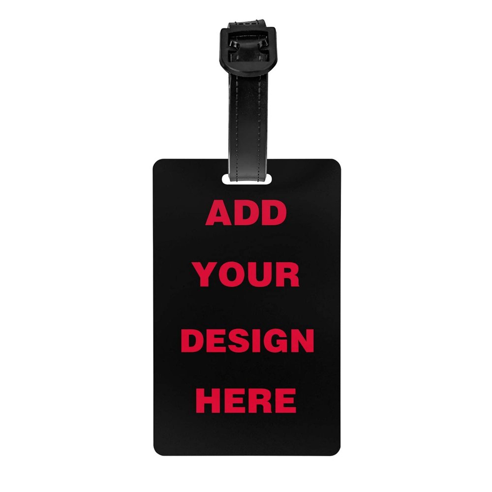 Custom Luggage Tag, Personalized Add Your Image Text Suitcase Labels Bag with Adjustable PVC Travel Accessories Id Identifier Baggage Cards for Women Men (Custom 01)
