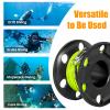 100FT Scuba Diving Reel with Bolt Snap, Aluminum Alloy Finger Spool with Braided Nylon Line  Big Dive Reel for Scuba, Snorkeling, Spearfishing, Cave & Wreck Diving (Yellow Line Black Reel) view 2