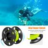 100FT Scuba Diving Reel with Bolt Snap, Aluminum Alloy Finger Spool with Braided Nylon Line  Big Dive Reel for Scuba, Snorkeling, Spearfishing, Cave & Wreck Diving (Yellow Line Black Reel) view 3