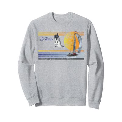 Vintage Sailing Sailboat Sail Retro- Saint St. Thomas Island Sweatshirt