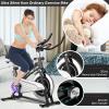 Goplus Indoor Exercise Cycling Bike, 330LBS Capacity Stationary Bike W/ Smooth Belt Drive, Heart Rate, LCD Monitor, Adjustable Comfortable Cushion, Handlebar, Near-silent Cardio Workout Bike for Office Home Gym view 4