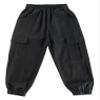 FEESHOW Boys Kids Casual Cargo Pants Hiking Pants Solid Color Cotton Loose Fit Sweatpants Trousers for Sports Dancewear Black 10 Years view 4