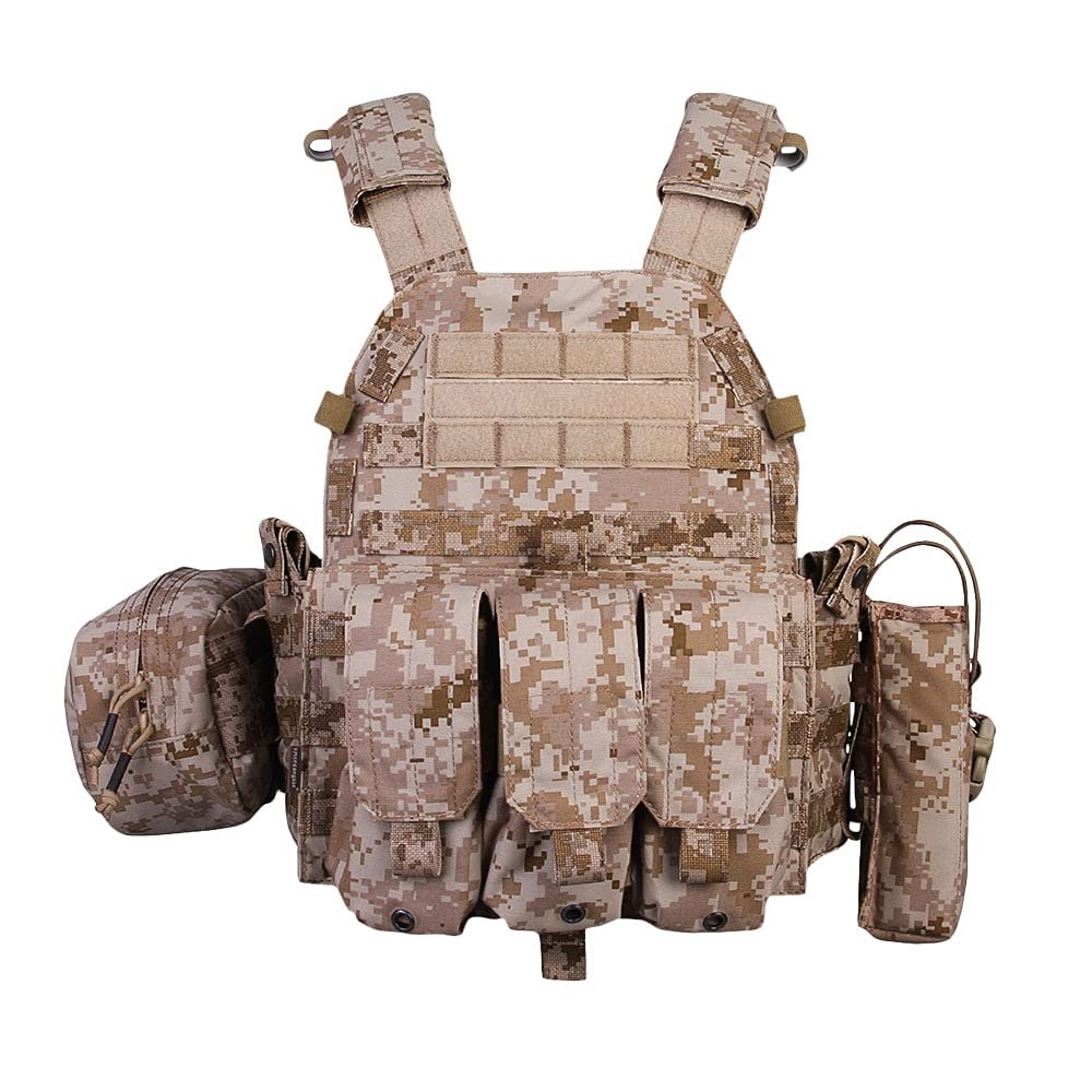 EMERSONGEAR LBT6094A Style PC,Airsoft Paintball Tac Vest with Radio pouch,Triple Mag Pouch and Dump Pouch