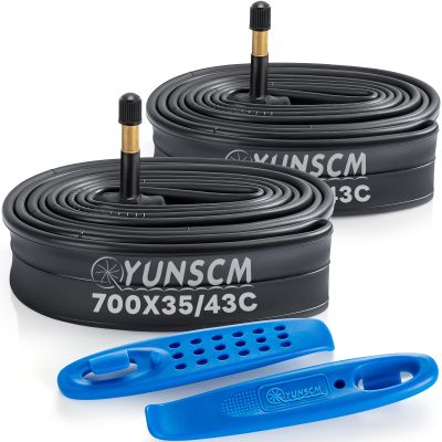 2-PCS 700x35C/38C/40C/42C/43C Bike Tubes AV48mm Schrader Valve 35/43-622 Inner Tube 700C Bicycle Tubes Compatible with 700 x 35C 700x38C 700x40C 700x42C 700x43c Bike Tire Tubes (G-145)