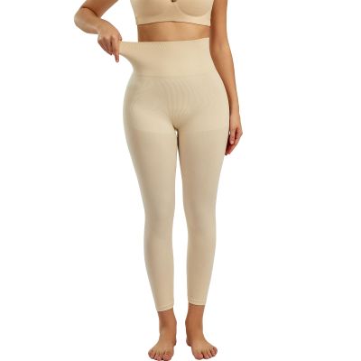 Takusun Women's Seamless High Waist Target Firm Control Shapewear Compression Leggings Butt Lift Thigh Slimmer Pants Nude