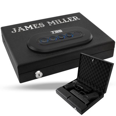 Personalized Gun Safe with Text | 14 Fonts | Quick-Access Handgun Safe for Pistols with Keypad & Key Lock - California DOJ Certified - Birthday Gifts for Husbands, Gifts for Men