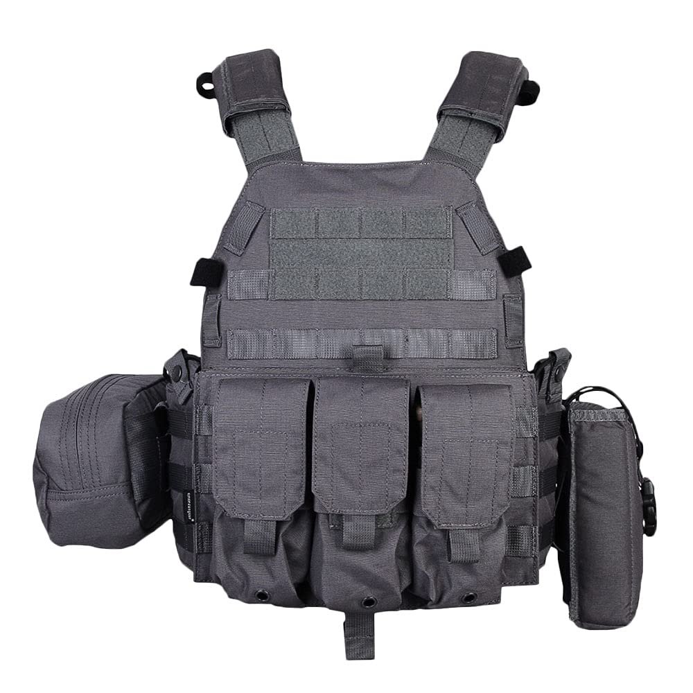 EMERSONGEAR LBT6094A Style PC,Airsoft Paintball Tac Vest with Radio pouch,Triple Mag Pouch and Dump Pouch