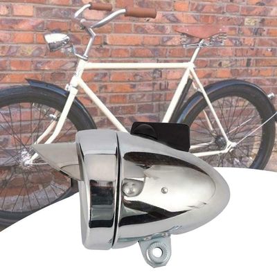 Metal Chrome Retro Classic LED Night Riding Light + Bracket Universal Front Light - Bright Bike LED Headlight