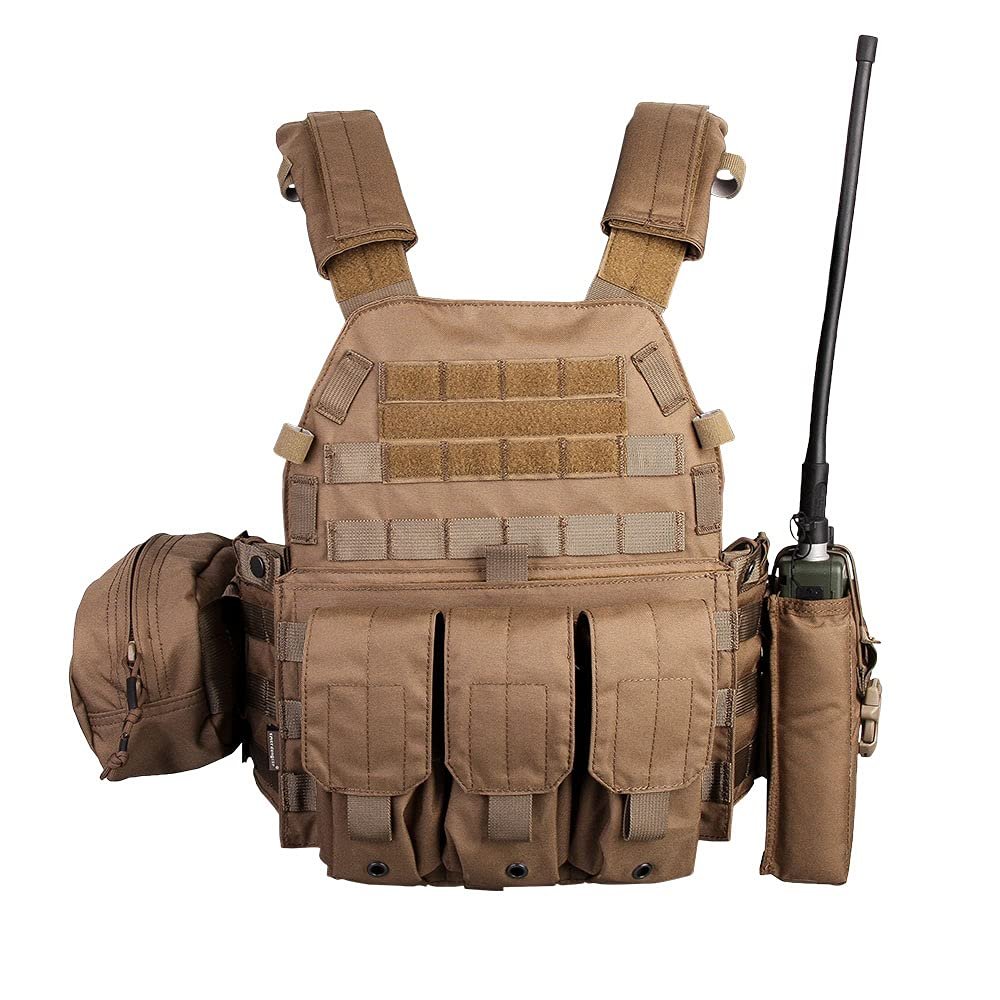EMERSONGEAR LBT6094A Style PC,Airsoft Paintball Tac Vest with Radio pouch,Triple Mag Pouch and Dump Pouch